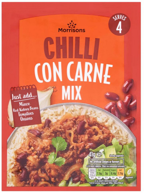영국 모리슨 Morrisons Chilli Con Carne Mix 칠리 콘 카르네 믹스 시즈닝, 8개, 41g