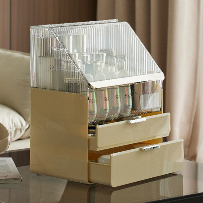 쿠팡품절대란 루시아이 미드센추리 모던 대용량 화장품 정리함, 1개, 투명 버터