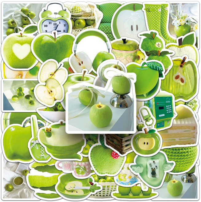 과일스티커 청사과 체리 인스 핸드폰 캐리어 노트북 다꾸 소품, 1개, 청사과스티커