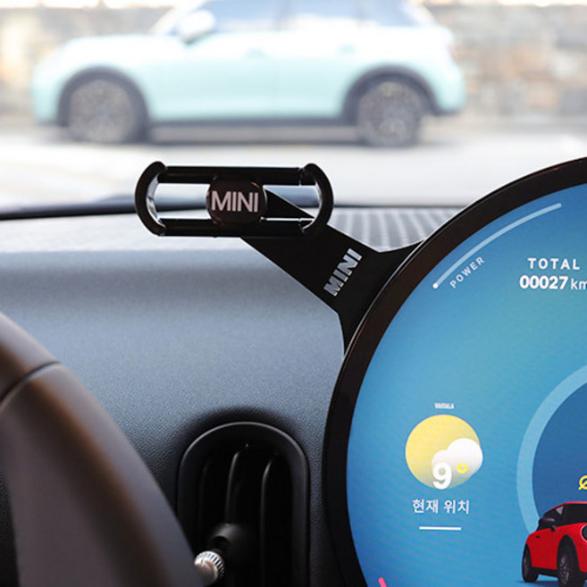 미니쿠퍼 거치대 4세대 계기판 집게 맥세이프 충전 핸드폰 거치대, 집게 거치대