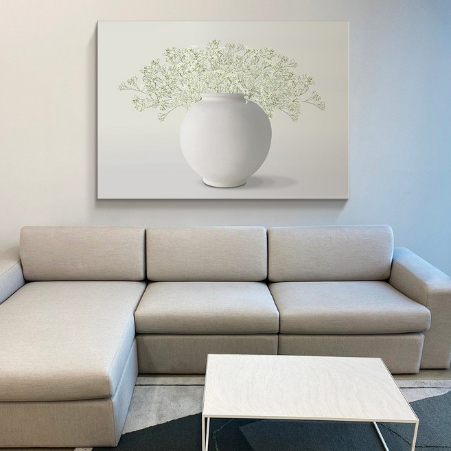 [인메이블] 복들어오는 꽃 달항아리 그림 2종 힐링 풍수 인테리어 현관 거실 액자 집들이 선물, 01.개화 달항아리, 캔버스액자