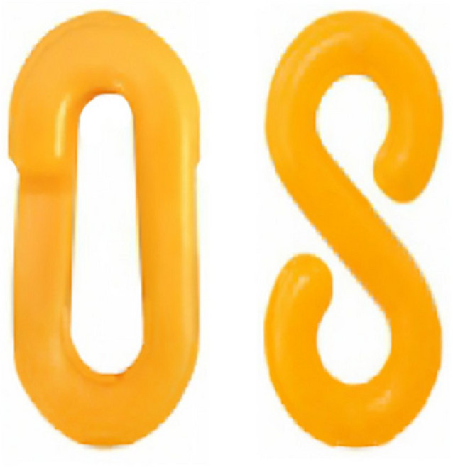 G82445 플라스틱 연결고리 S형 주차 출입금지 체인고리 6mm, 6mm 형광색, 1개