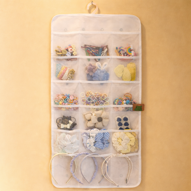 라비노아 한눈에 쏙 대용량 수납 머리핀 정리대, 화이트, 1개