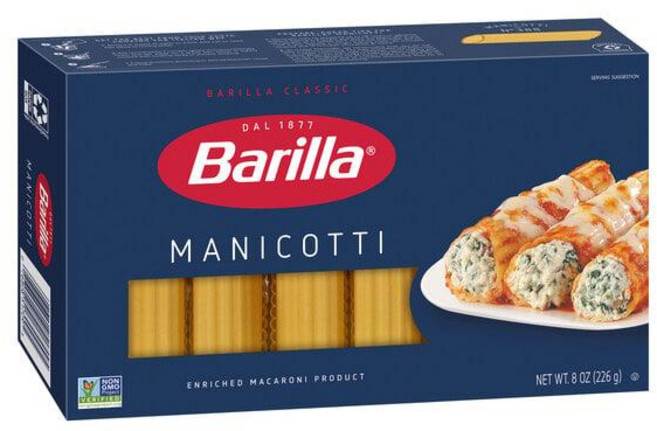 미국 바릴라 Barilla Manicotti Pasta 마니코티 파스타, 226g, 24개