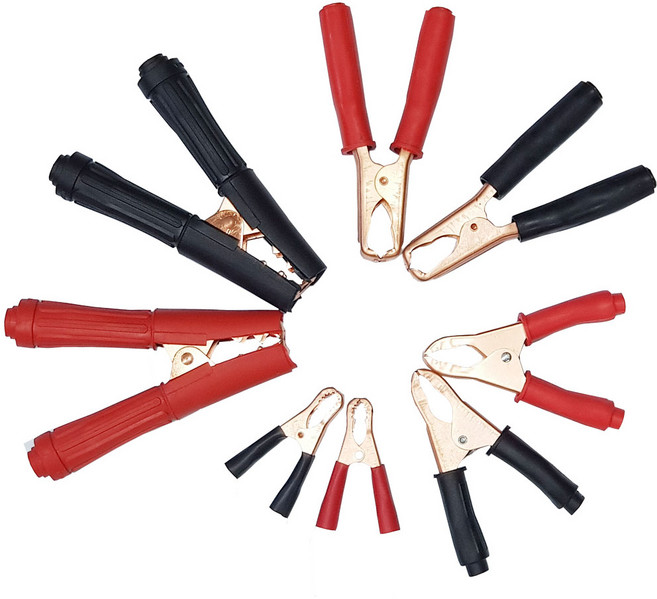 고강도 배터리 집게 악어클립 전기 클램프, 1개, 적색50A, 전장85mm