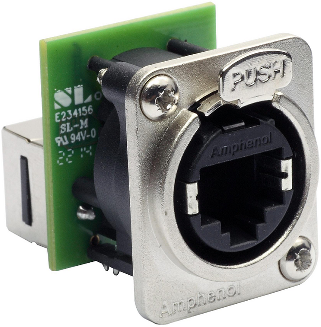 암페놀 RJX8FD5T 판넬형 D형 커넥터 이더콘 RJ45 AMPHENOL CAT-5e 뉴트릭 NE8FDP NE8FDP-B 대체품 중계 마운트, 1개