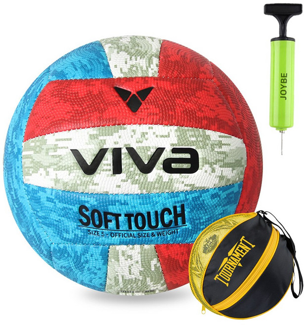 비바스포츠 소프트터치 배구공 레드 + 블루 SC3000, 1개, SC3000 + XIGMA 공가방&펌프