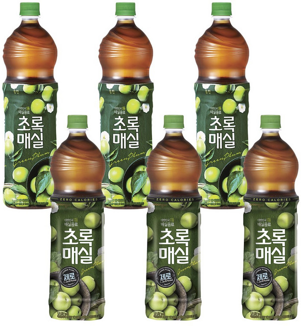 [3+3] 초록매실 1.5L 3입 + 초록매실제로 1.5L 3입, 6개