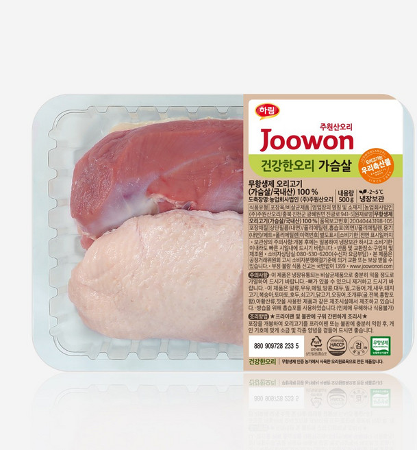 하림 주원산오리 건강한오리 가슴살 500 g, 1개, 500g