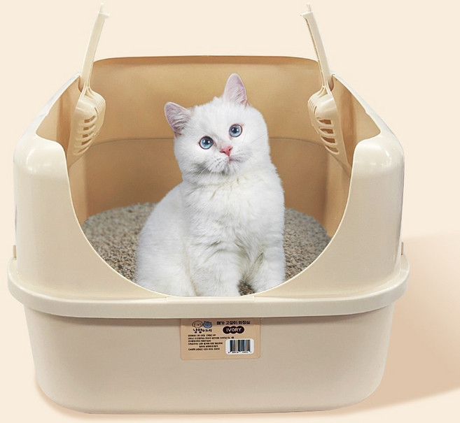 냠챱이네 메가 고양이 화장실 평판형, 아이보리