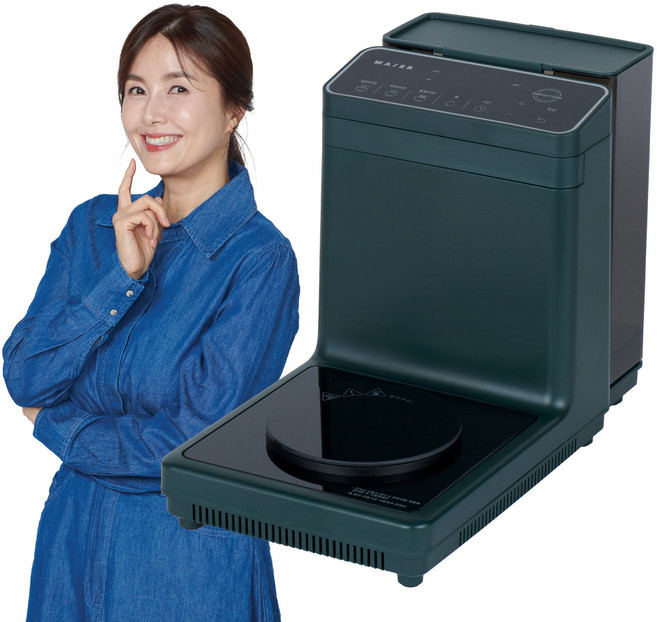 마이어 즉석 라면 조리기 (Maier ez100) 신애라 가정용 한강 라면 끓이는 기계 멀티 쿠커 전기포트, 딥그린, EZ100