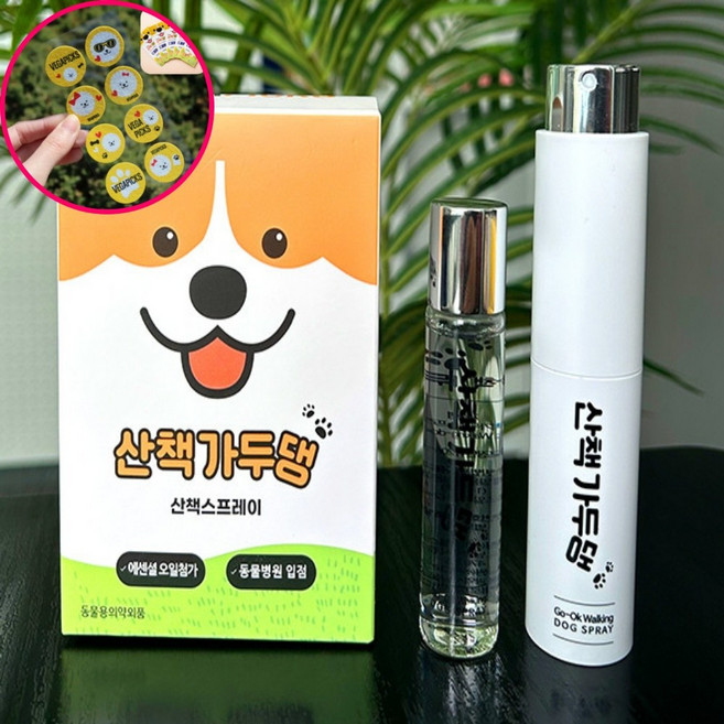 산책가두댕 해충방지 강아지 진드기 스프레이 본품20ml+리필20ml+패치8p(3개) 네로앤펫, 1세트, 40ml, 본품/리필/패치3개