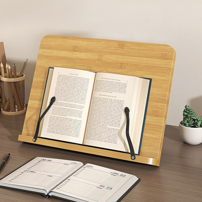 쿨로하 우드 독서대 나무독서대 원목 스탠드 다용도거치대 독서 필기대 미니 각도조절