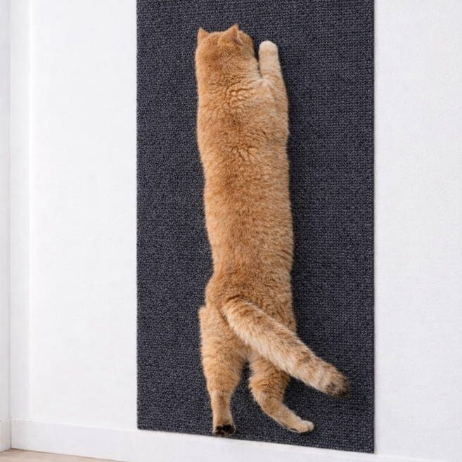 Ijardin 고양이 스크래쳐 벽면형 잘라쓰는 부착 매트, 1개, 진한회색
