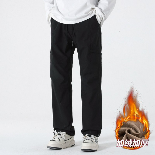 겨울용 기모 남성 일자 카고 작업팬츠 스판 방수 기모 전술바지 LY-051YYM