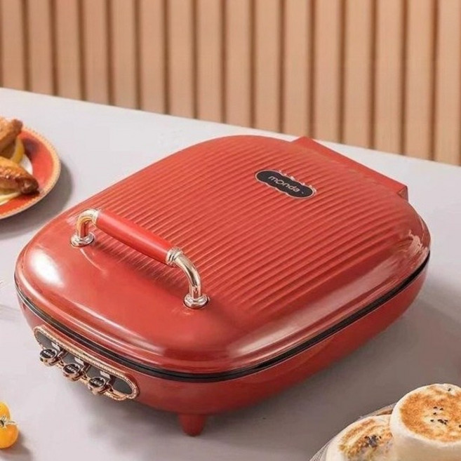 양면팬 생선 구이 후라이팬 전기그릴 녹색 신선한 멀티 깊이 라이트럭셔리레드