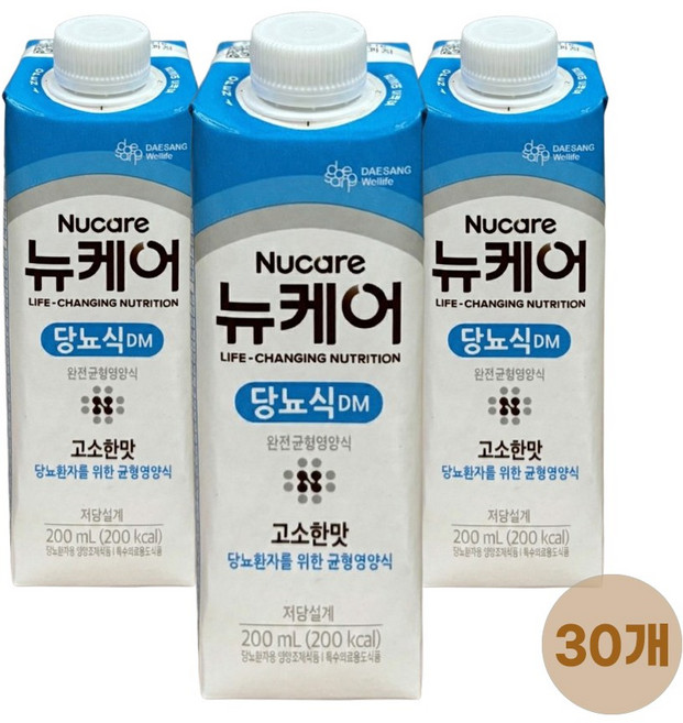 대상웰라이프 뉴케어 당뇨식 DM KF94 마스크 증정, 30개, 200ml