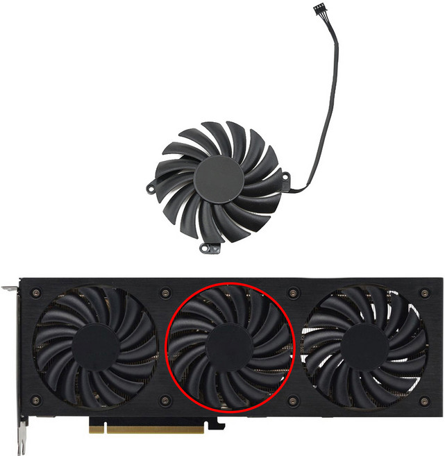 Inno3D RTX 3080 Ti X3 OC 그래픽 카드 팬용 CF-12910S 12V 0.35A gpu, 2) BFan, 03 B-Fan, 1개