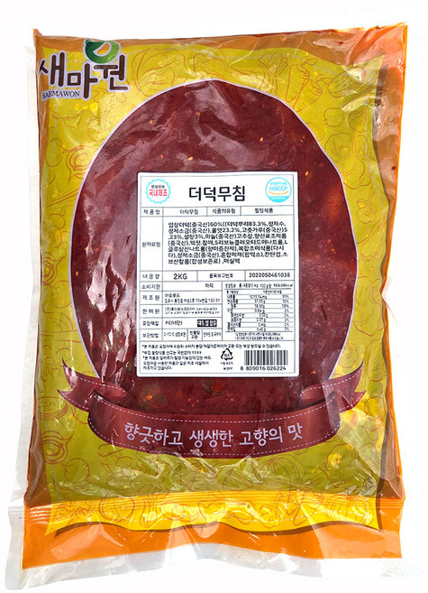 새마원 HACCP 국내 제조 더덕무침, 2kg, 1개