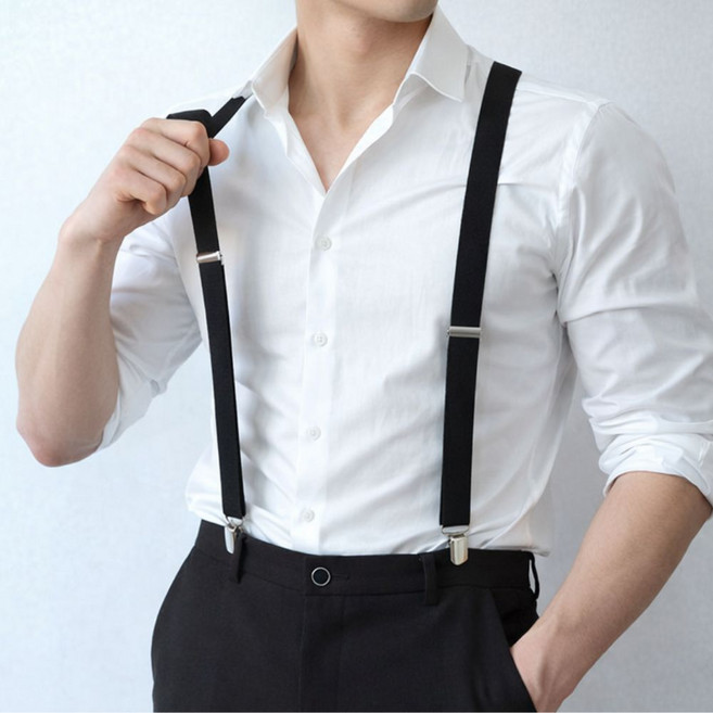 벡사 남성용 서스펜더 웨딩 정장 멜빵벨트
