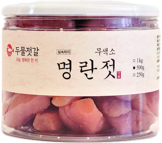 두물젓갈 최상급 무색소 파지 저염 명란젓, 1개, 500g