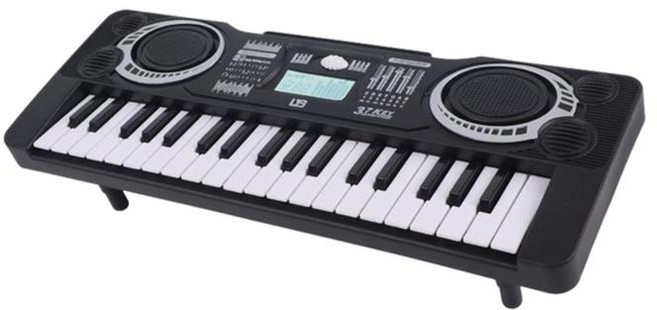 GHSHOP 37 키 휴대용 전기 피아노 조기 교육 음악 악기 휴대용 전자 쇼 야외 홈 휴일 선물, 34.5cmx12.5cmx8cm, 플라스틱, 검은색, 1개