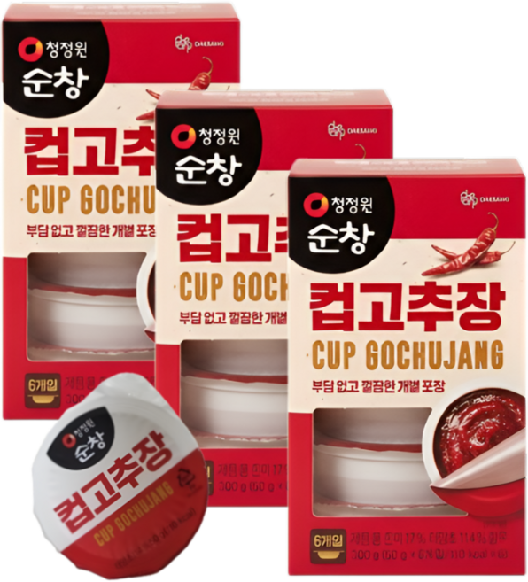청정원순창 컵고추장 6p, 300g, 3개