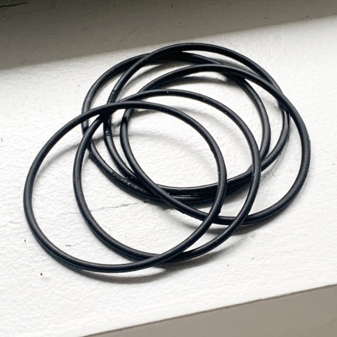 실리콘 검정 머리끈 [1세트=5개]