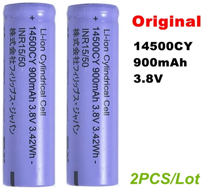 면도기 헤드 호환2개/세트 3.8V 900mAh 14500CY 평평한 헤드 리튬 배터리 브라운호환 면도기 S5 S6 S7 53B, 01 14500CY 900mAh 3.8V