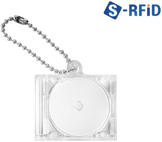 NFC 초미니 음악 앨범 미니 CD 아크릴 스티커 태그 커스텀 키링 키홀더, 1개, 투명 아크릴