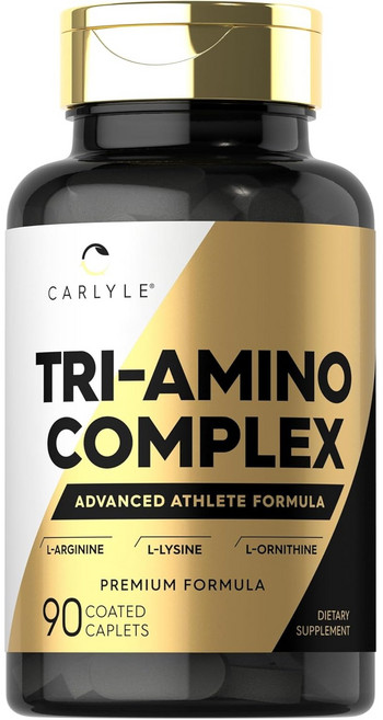 Carlyle Tri-Amino L-아르기닌 L-오르니틴 L-라이신 보충제 | 90정 | 채식주의자 GMO 프리 글루텐 프리, Carlyle Tri-Amino L-아르기닌 L-오르니, 1개