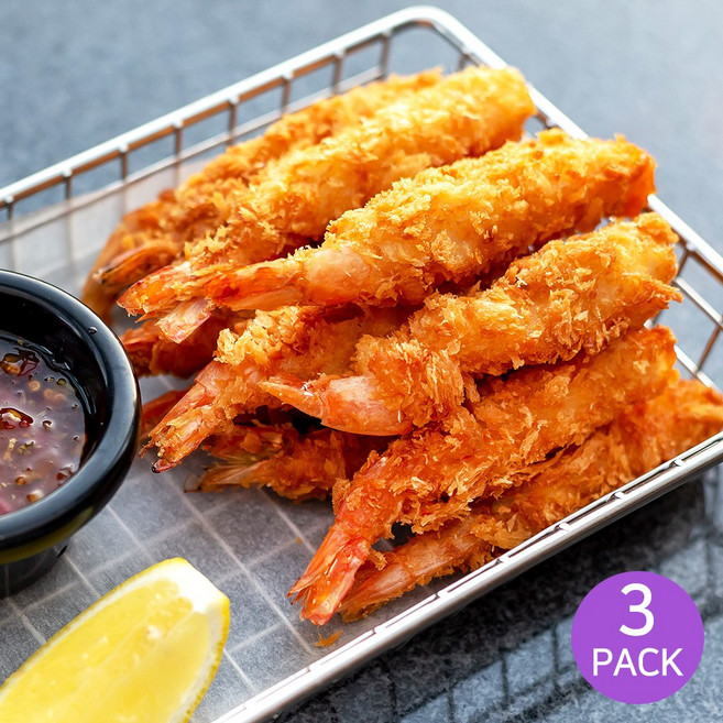 [씨테이블] 튀김용 빵가루새우 300gx3팩 외 특대 대 중 소 에어프라이어 새우튀김, 300g(대10마리), 3개