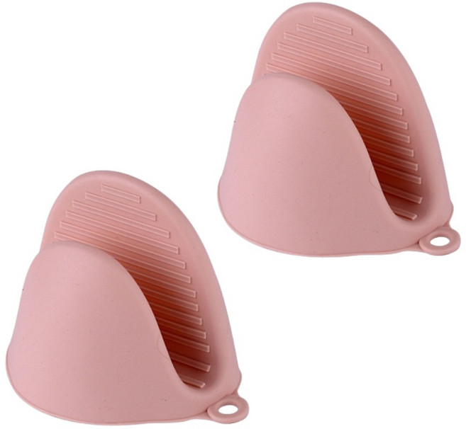 엠에스와이 파스텔 실리콘 내열 냄비 손잡이 장갑 2개, 핑크, 1개