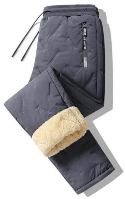 SIBANU 羊羔絨長褲 男款防風保暖運動棉褲