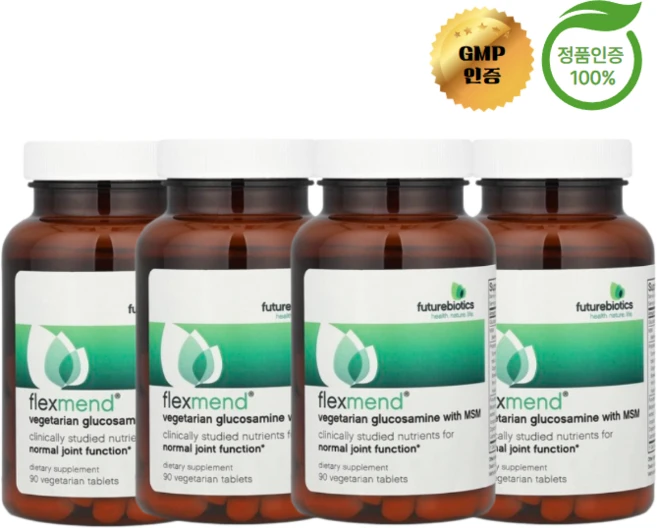 퓨처바이오틱스 4개X 글루코사민 콘드로이친 MSM 식물성 90정, 4개 - 쿠팡
