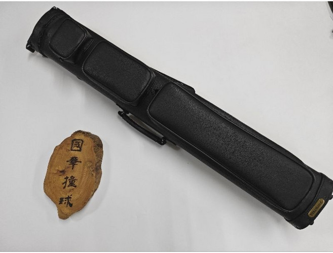國華撞球 CDS-35 撞球桿球筒 雙肩背式 8孔 荔枝黑皮 手提肩背兩用, 1個
