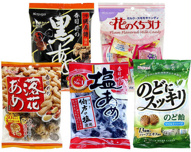 카스가이 일본 사탕, 1개, (흑사탕+소금+땅콩+플라워키스+허브목)
