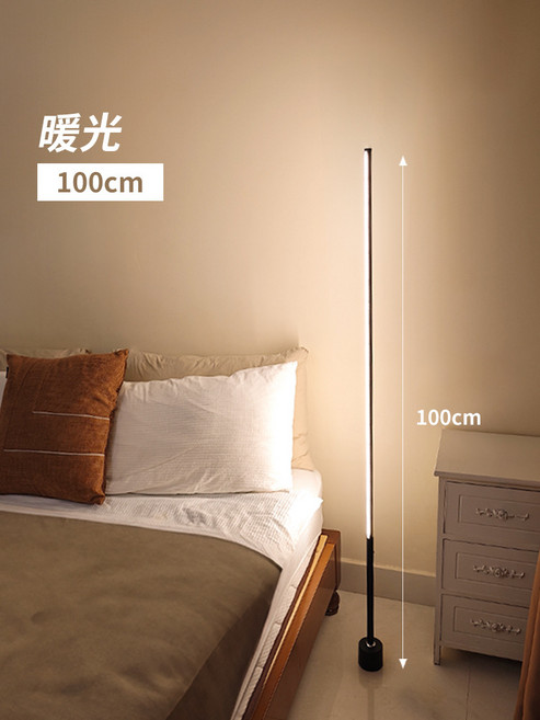 遙控小夜燈臥室睡眠兒童牀頭燈臺燈氛圍燈嬰兒餵奶護眼網紅落地燈, 100CM+黑色+暖光:≤36瓦