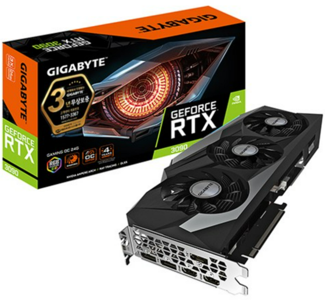 기가바이트 제이씨현 지포스 RTX 3090 Gaming OC D6X 24GB 그래픽카드