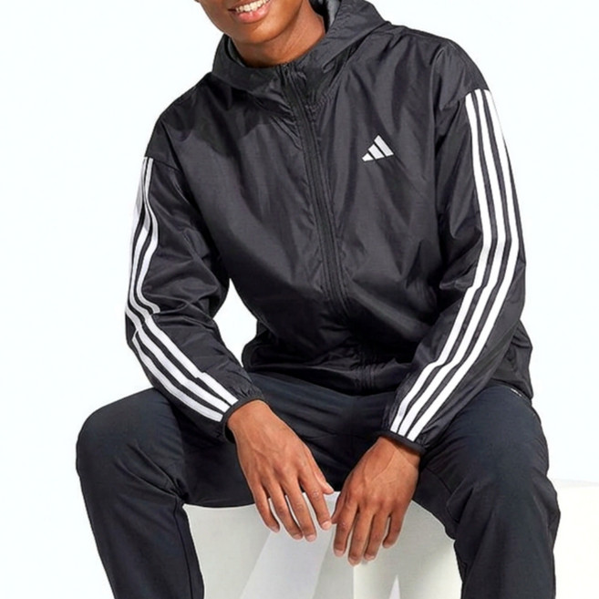 [매장정품] 아디다스 3S 우븐 립스탑 후드 바람막이 자켓 블랙 패션양말증정