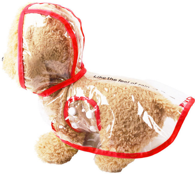 가려거든 소형견 중형견 산책 강아지우비 반려견 비옷, 레드, 1개