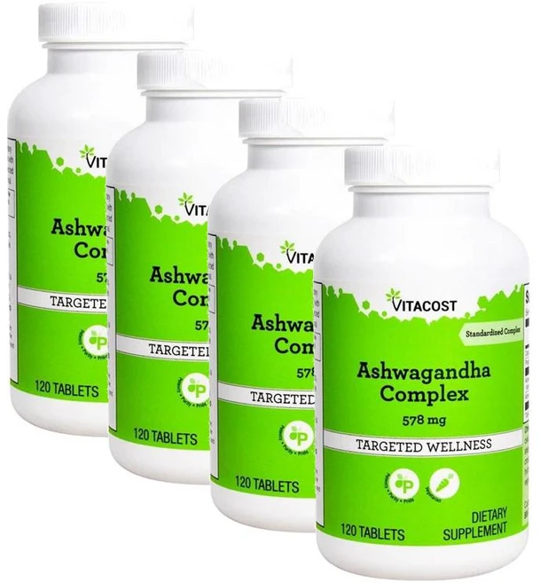 비타코스트 아슈와간다 콤플렉스 578mg 타블렛 Vitacost Ashwagandha Complex, 4개, 120정 - 쿠팡
