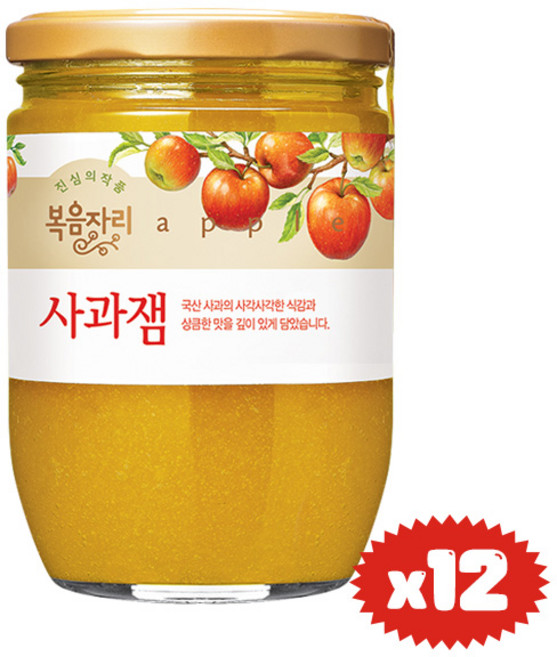 복음자리 사과잼, 620g, 12개