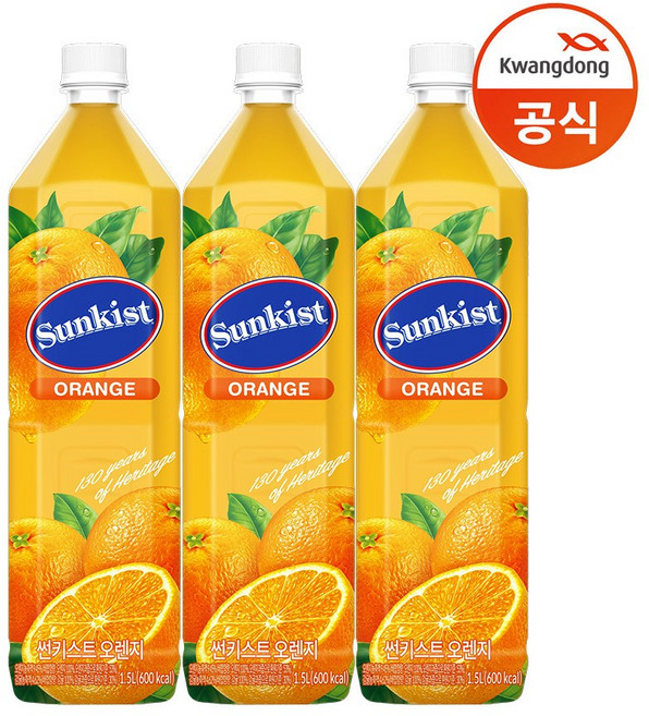 썬키스트 오렌지주스, 1.5L, 12개