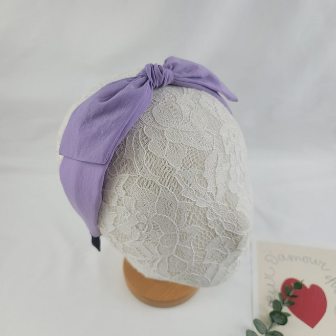 네온 비비드 리본 헤어밴드 형광 파스텔 무지 머리띠 여름 여행 반다나