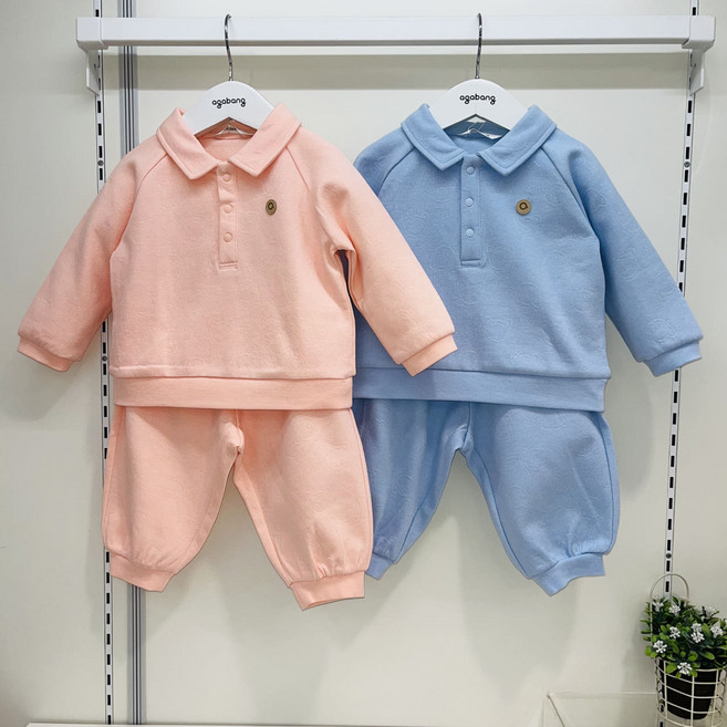 아가방(야탑점) 봄 자가드 상하복 세트입니다~ 컬러감이 봄봄하네요~~