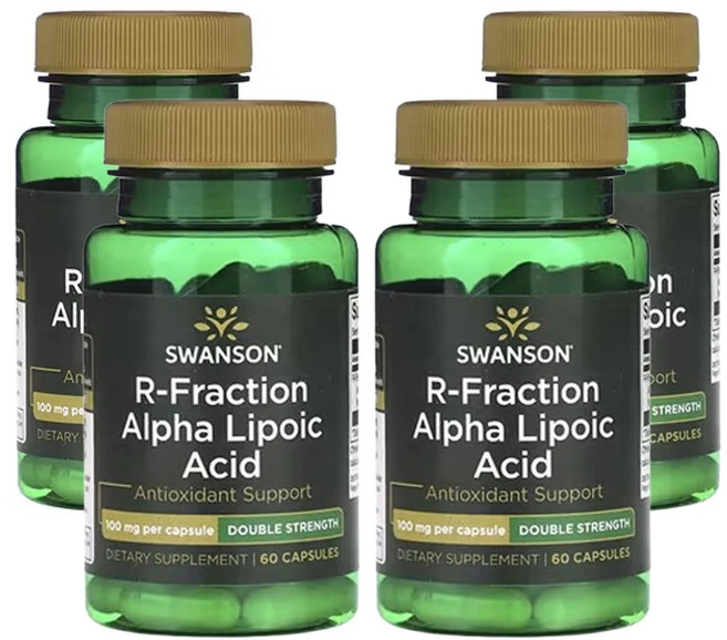 스완슨 R-프랙션 알파 리포산 더블 스트렝스 100mg 60캡슐, 4개, 60정 - 쿠팡