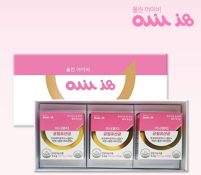 [올린아이비] 이너뷰티 균질유산균 선물세트(3개월분), 3박스