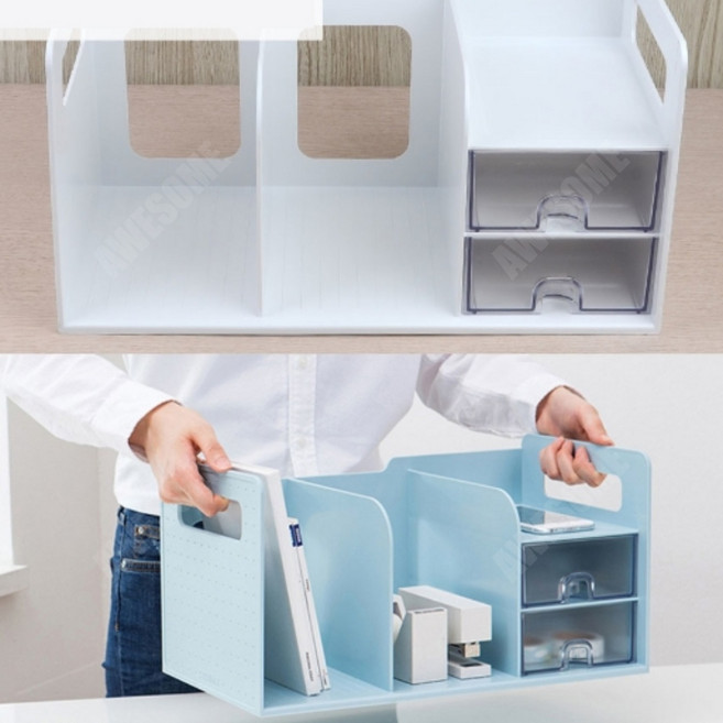 어썸만물상 책꽂이 서랍 화이트, 민트