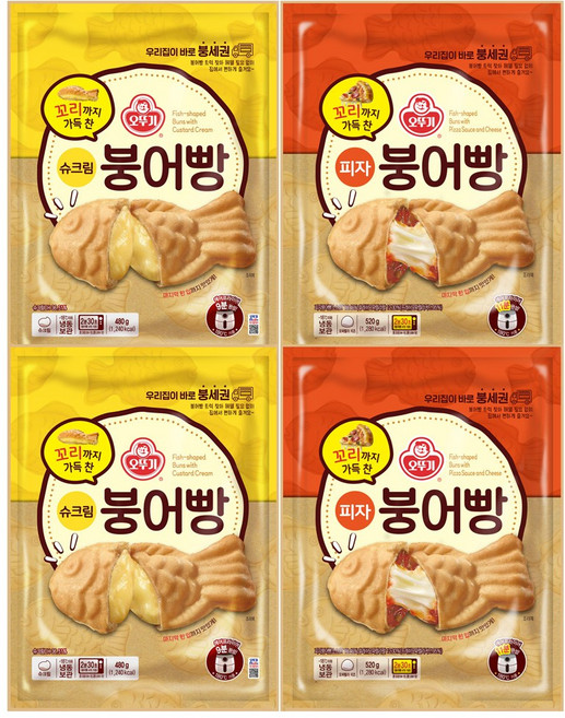 오뚜기 붕어빵 슈크림 2개+피자 2개(총 4개), 1세트, 2kg